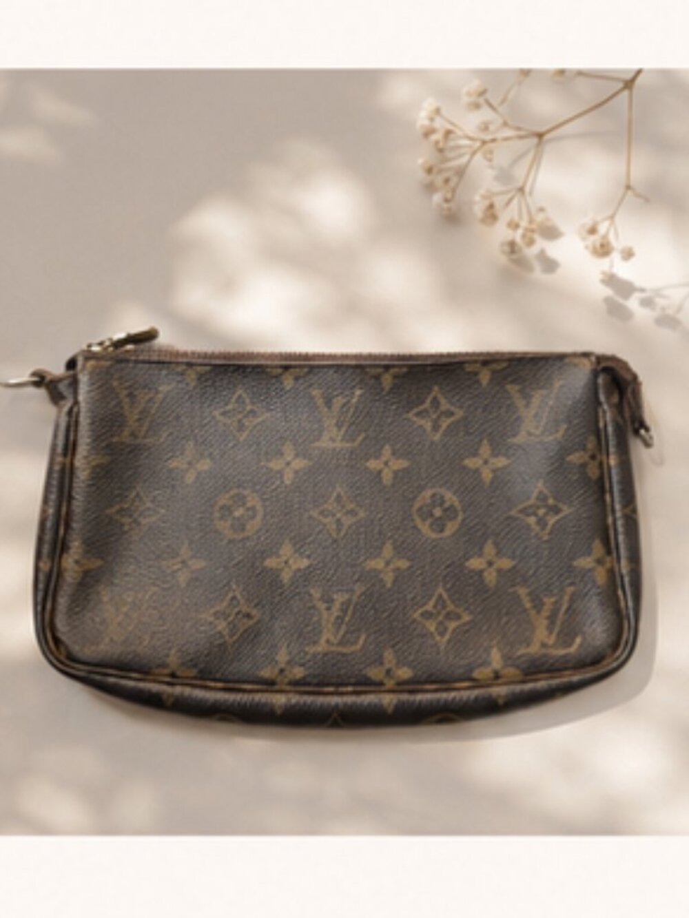 Louis Vuitton Vintage Monogram Pochette Accessories Pouch Bag Spain Brown Canvas